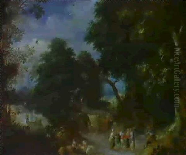 Paysage Boise Avec Personnages - view 1