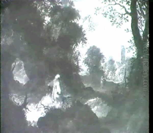 Paysage Rocheux Avec Saint Francois - view 1