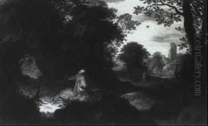 Paysage Rocheux Avex Saint Francois by Abraham Govaerts