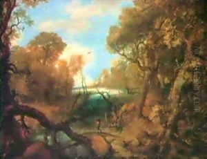 Paysage De Riviere En Foret by Abraham Govaerts