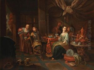 Elegant Figures In An Interior by Hendrik Govaerts