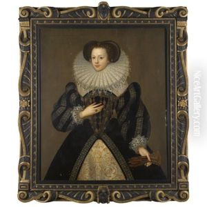 Portrait Of Mary Kytson, Wife Of Thomas Lord Darcy by George Gower