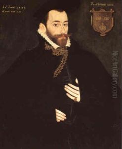 Portrait Of A Gentleman Of The Dacre Family, Probably Francis by George Gower