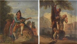 El Majo De La Guitarra Y "ninos Trepando A Un Arbol" by Francisco Goya Fuendetodos