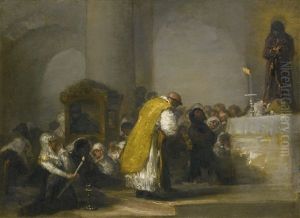 The Mass Of The Newborns; 'la Misa Parida' by Francisco Goya Fuendetodos