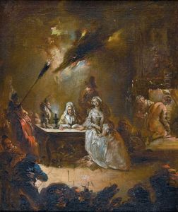 Fantastische Interieurszene Bei Kerzenlicht Mit Dame by Francisco Goya Fuendetodos