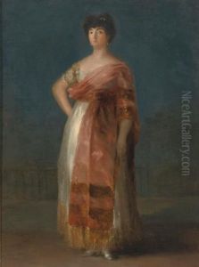 Portrait Of Maria Del Rosario Fernandez, Called 'la Tirana', Full-length Standing by Francisco Goya Fuendetodos