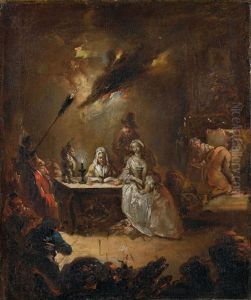 Fantastische Interieurszene Bei Kerzenlicht Mit Edeldame by Francisco Goya Fuendetodos