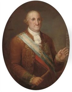 Portrait Of King Charles Iv Of Spain Wearing The Order Of The Golden Fleece by Francisco Goya Fuendetodos