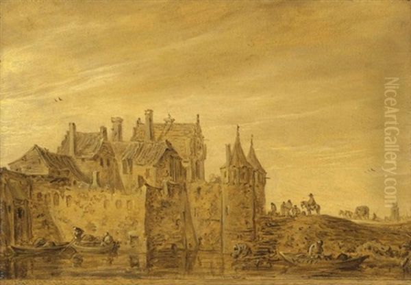 A View Of A City Gate, Possibly The Oostpoort In Delft - view 1