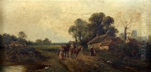 A September Evening, And Cottage Homes (pair) by James Walter Gozzard
