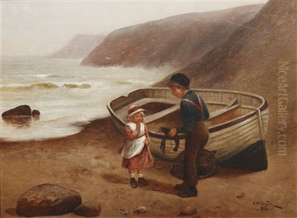Children On A Beach; Family By A Seaside Cottage (2 Works) - view 1