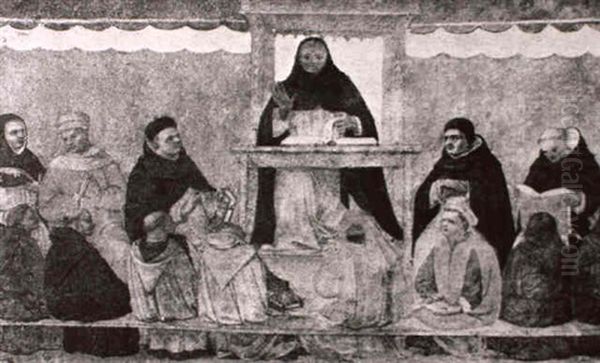 Saint Thomas Aquinas Preaching To His Disciples - view 1
