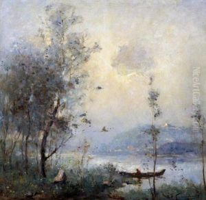 Landscape With Rowing Boat by Robert Archibalt Graafland