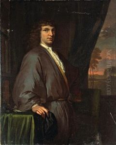 A Portrait Of A Scholar, An Inkpot And Seal On A Table By His Side