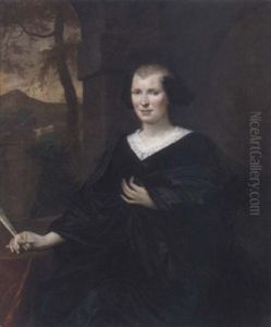 Bildnis Einer Dame Im Schwarzen Kleid Mit Einem Facher In Der Hand