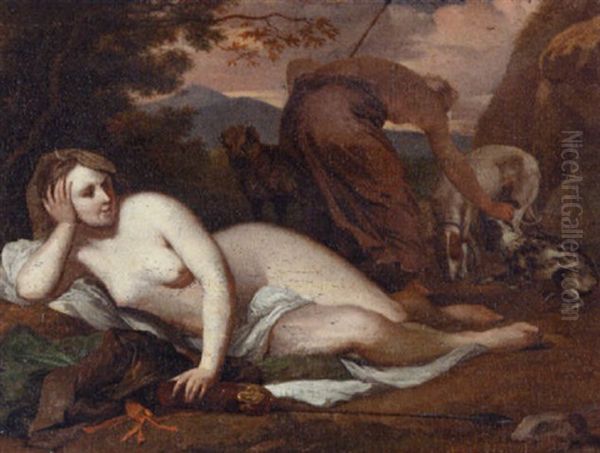 Diana The Huntress In A Landscape - view 1