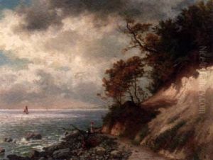 Sailing Boats Off The Coast by Berta von Grab