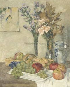 Blumenstilleben Mit Obst by Otto Graeber
