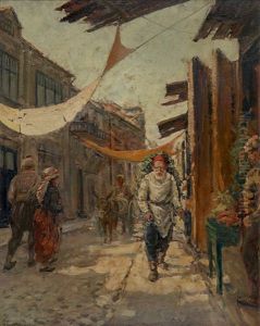 Market Street On The Shores Of The Black Sea by Ivan Mikhailovich Grabovsky