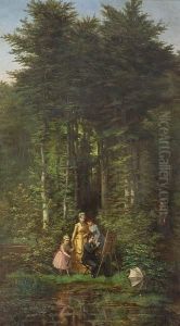 The Artist With His Admirers In A Forest Glade The Artist With His Admirers In A Forest Glade