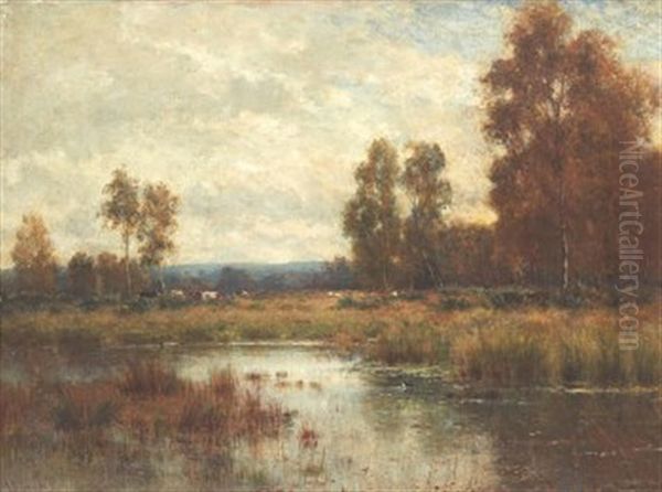 Landskap Med Sjo Och Betande Boskap - view 1