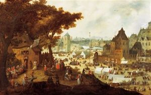 Die Sankt Georgs-kirmes In Einem Flandrischen Dorf by Gommaert Van Der Gracht