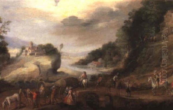 Landscape With Travellers Halted Near A Bridge - view 1