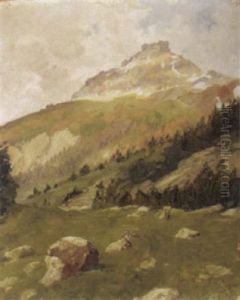 Piz Padella Bei Samaden by Antonio Grada
