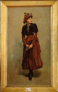 Jeune Fille Au Parapluie by Lionel Baes