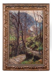 Paesaggio Ligure Con Figura by Napoleone (Luigi) Grady