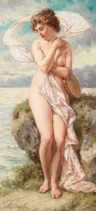 Weiblicher Akt Am Strand by Lionel Baes