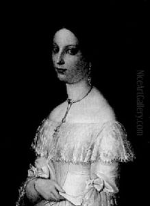 Bildnis Einer Jungen Frau Im Weisen Spitzenkleid Aus Dem Munchner Burgertum by Albert Graefle