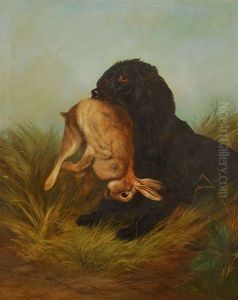 Chien De Chasse Rapportant Un Lievre