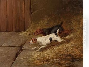 Terriers In A Barn (+ Terriers At A Hole; Pair)