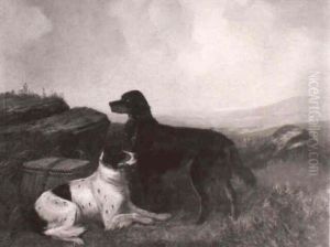 Two Setters In A Highland Landscape by Colin Graeme
