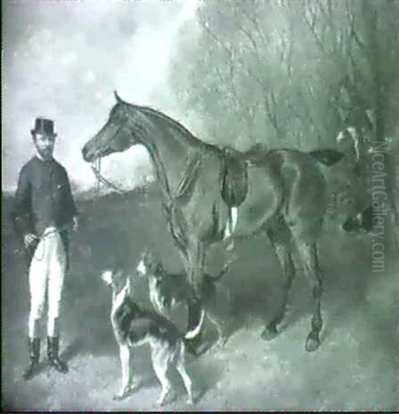 A Bayhunter With Groom And Setters In A Landscape - view 1