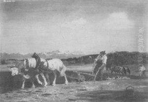 Pflugende Bauern by Theodor Graetz