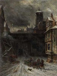 Wintertag In Der Fabrikstadt by Franz Joseph Adolph Graf