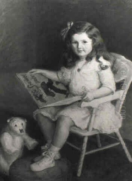 Kleines Madchen Bei Der Lekture Des Struwelpeter - view 1