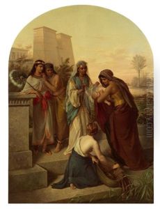 Die Auffindung Des Mosesknaben by Ludwig Graf