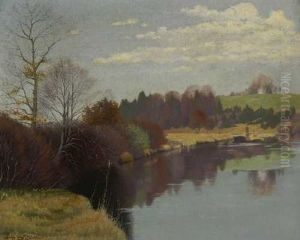 Uferlandschaft Im Vorfruhling