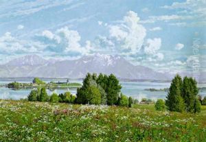 Der Chiemsee Mit Der Fraueninsel Der Chiemsee Mit Der Fraueninsel