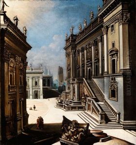 Der Capitolsplatz In Rom by Johann Andreas Graff