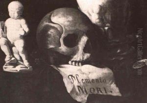 Memento Mori, Mit Totensch,del, Silberbecher Und Kunstkammerobjekten