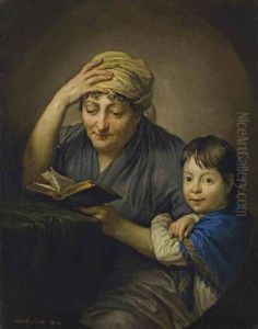 Frau Graff Mit Enkelin by Anton Graff