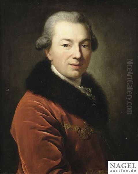 Portrait Of Graf Pflug(k) In A Red Coat With Fur Trimming - view 1
