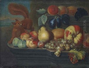 Stillleben, Verschiedene Fruchte Und Ein Eichhornchen Stillleben, Verschiedene Fruchte Und Ein Eichhornchen