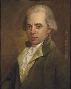 Portrait Of A Gentleman In A Green Coat And White Shirt
