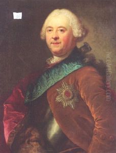 Portrait Of Moritz Carl, Graf Zu Lynar, In A Breastplate And A Brown Coat, With A Blue Sash And The Star Of An Order